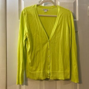 VGUC Amazon Essentials Bright Yellow Green  Cardigan Sweater Women’s Size L